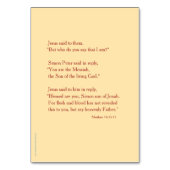 Matthieu 16 Carte de prière de couplet de la Bible (Dos)