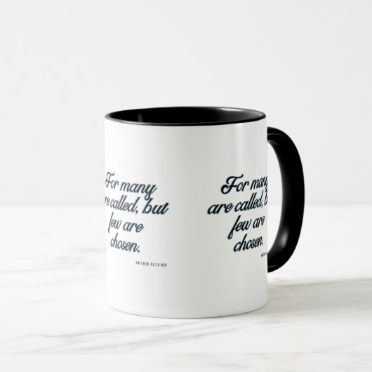 Matthieu 22:14 KJV Bible Verse Mug à deux tons (Devant droit)