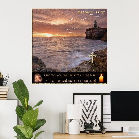 Matthieu 22:37 poster (Bureau à domicile)