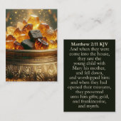 Matthieu 2:11 Cartes KJV - Trois Cadeaux Hommes Sa (Devant / Derrière)