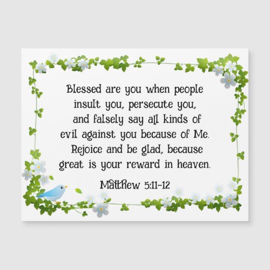 Matthieu 5:11-12 Bénis êtes-vous Carte magnétique (Devant)