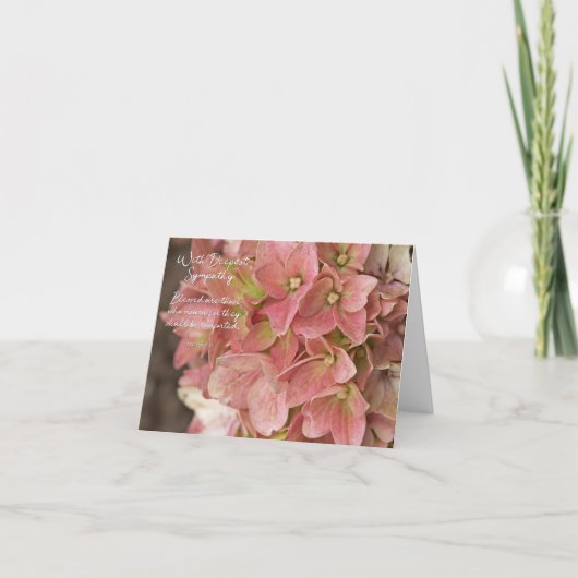 Matthieu 5:4 Carte de sympathie Hydrangea (Devant)