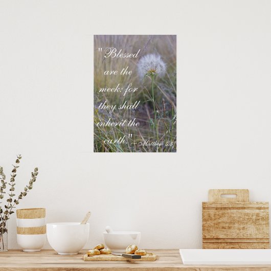 Matthieu 5:5 "bénis sont les doux" affiche (Cuisine)
