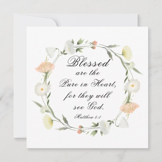 Matthieu 5:8 Bienheureux sont les cœurs purs Carte (Devant)