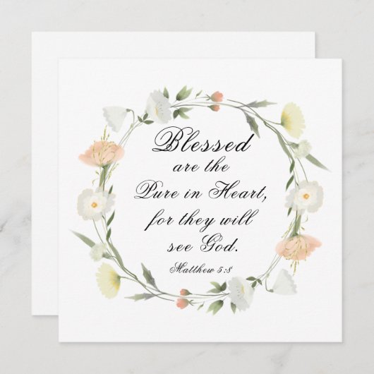 Matthieu 5:8 Heureux sont Pure dans Cartes Plat Co (Devant / Derrière)