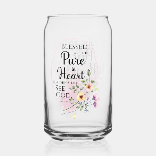 Matthieu 5:8 Heureux sont Pure dans la Fleur du Co (Verso)