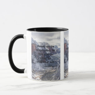 Matthieu 5:9 Verset Bible Mug à deux tons