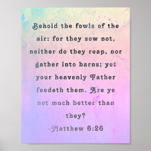 Matthieu 6:26 Poster des écritures (Devant)