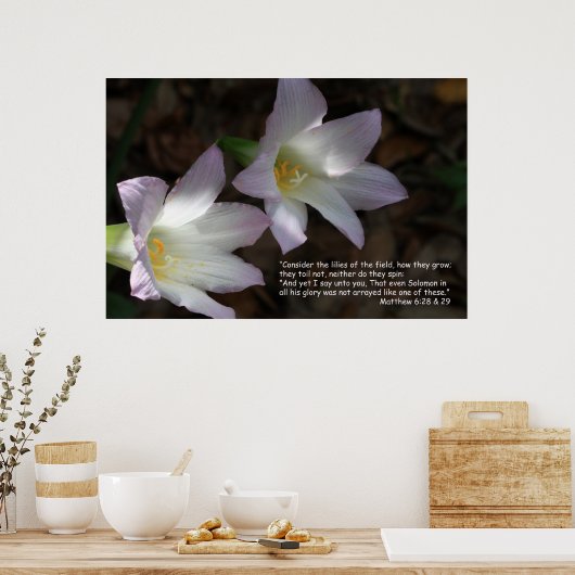 Matthieu 6:28 & 29 Ecriture Poster (Cuisine)