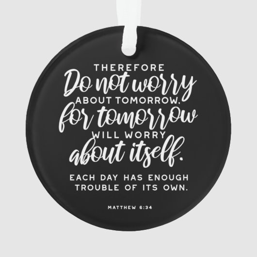 Matthieu 6:34 Verse de la Bible (dos)