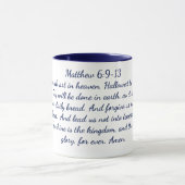 Matthieu 6:9-13 Verse de la Bible, 11 oz Mug de ca (Centre)