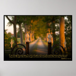 Matthieu 7:13-14 Poster de la Bible chrétienne