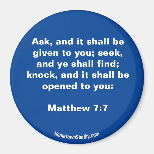 Matthieu 7:7 Bible Verse aimant (Devant)