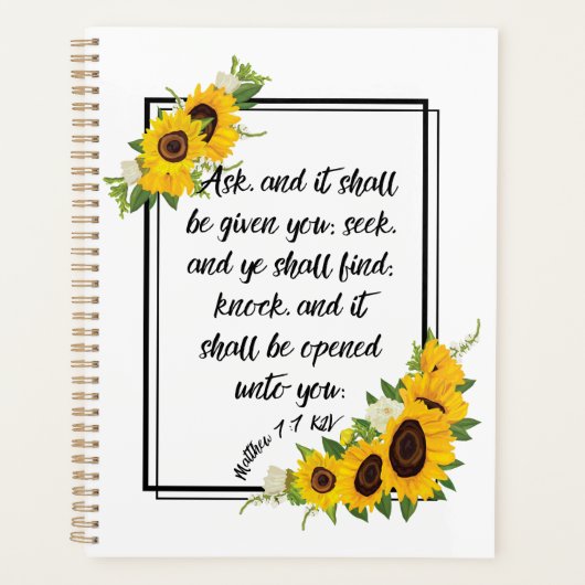 Matthieu 7:7 Bible Verse Calendrier Planificateur (Devant)