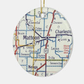 Mattoon IL  map Keramisch Ornament (Links)
