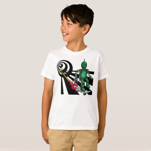 Mattzu le T-shirt Robot Skateboard (Devant entier)