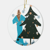Mature Black Woman Kerstmis Keramisch Ornament (Links)