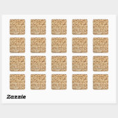 Matzah biscuit platbrood vierkante sticker (Vel)