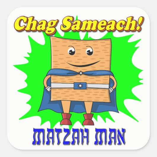 Matzah Man Pesach Stickers (Voorkant)