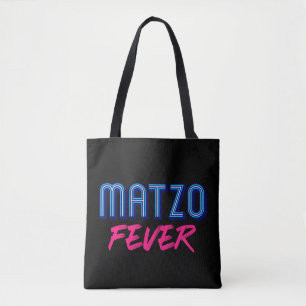 Matzo Fever Blue Pink 70 jaar joodse disco Slogan Draagtas