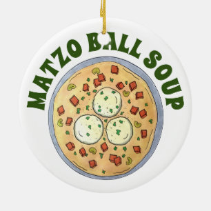 Matzo Matzah Ball Soup Jewish Cuisine Passover Keramisch Ornament