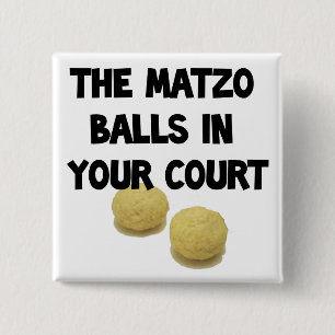matzogeballen vierkante button 5,1 cm