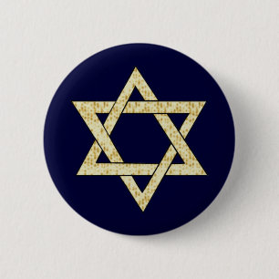 Matzoh Star van David Ronde Button 5,7 Cm