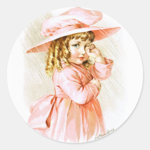 Maud Humphrey: lentesmeisje in de Regen Ronde Sticker