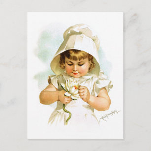 Maud Humphrey: Summer Girl met Water Lily Briefkaart