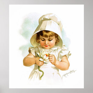 Maud Humphrey: Summer Girl met Water Lily Poster