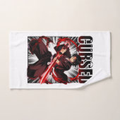 Maudit – Graphisme de guerrier katana de style ani (Serviette à main)