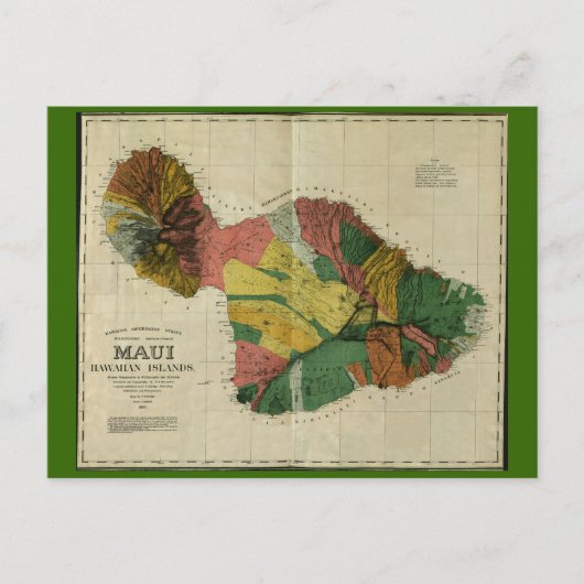 Maui, 1885, Carte Vintage Hawaii (Devant)