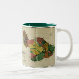 Maui, 1885,  Hawaii-kaart Tweekleurige Koffiemok