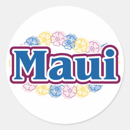 Maui bloemen ronde sticker (Voorkant)