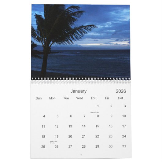 Maui Calendar Kalender (Jan 2026)