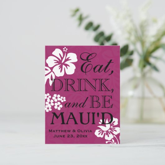 Maui Destination Wedding Enregistrer la date Carte (Debout devant)