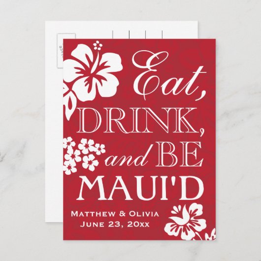 Maui Destination Wedding Save the Date Briefkaart (Voorkant / Achterkant)