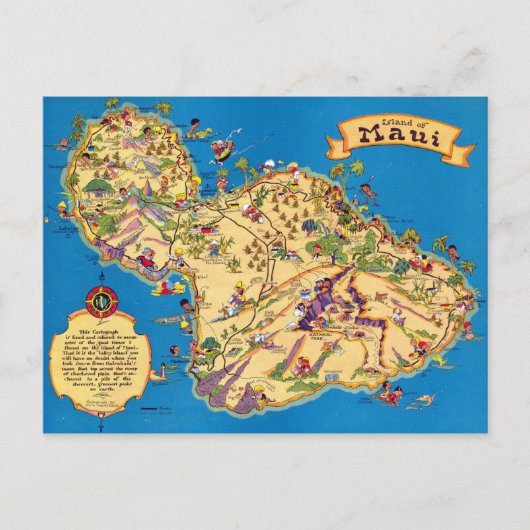 Maui Funny  Map Briefkaart (Voorkant)