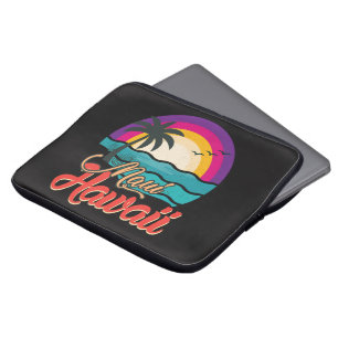 Maui Hawaï Zonsondergang Strand Golven Laptop Sleeve