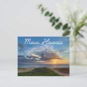 Maui Hawaii Aloha Sunset Beach Carte postale (Debout devant)