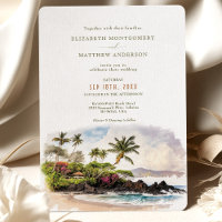 Maui Hawaii Beach Destination Mariage Invitation