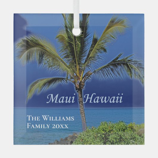 Maui Hawaii Beauful Custom Keepomwille Beach House Glas Ornament (Voorkant)