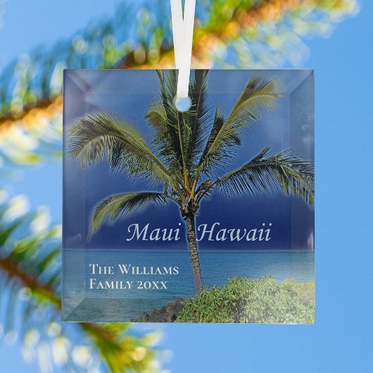 Maui Hawaii Beauful Custom Keepomwille Beach House Glas Ornament