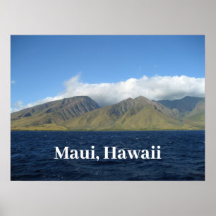 Maui Hawaii Beauful Mountains Ocean Poster
