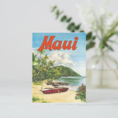 Maui, Hawaii, boten op het strand, , reizen Briefkaart (Staand voorkant)