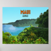 Maui Hawaii Coast Hana Road Poster (Voorkant)