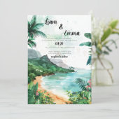 Maui Hawaii Faire-part de mariage destination mari (Debout devant)