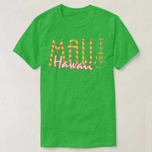 Maui Hawaii Guitare instrument de musique TShirt (Design devant)