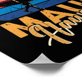 Maui Hawaii Hawaiian Beach Surfing 70's Poster (Hoek)