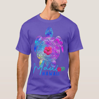 Maui Hawaii Hawaiian Tie Dye Sea Turtle Vacation S T-shirt